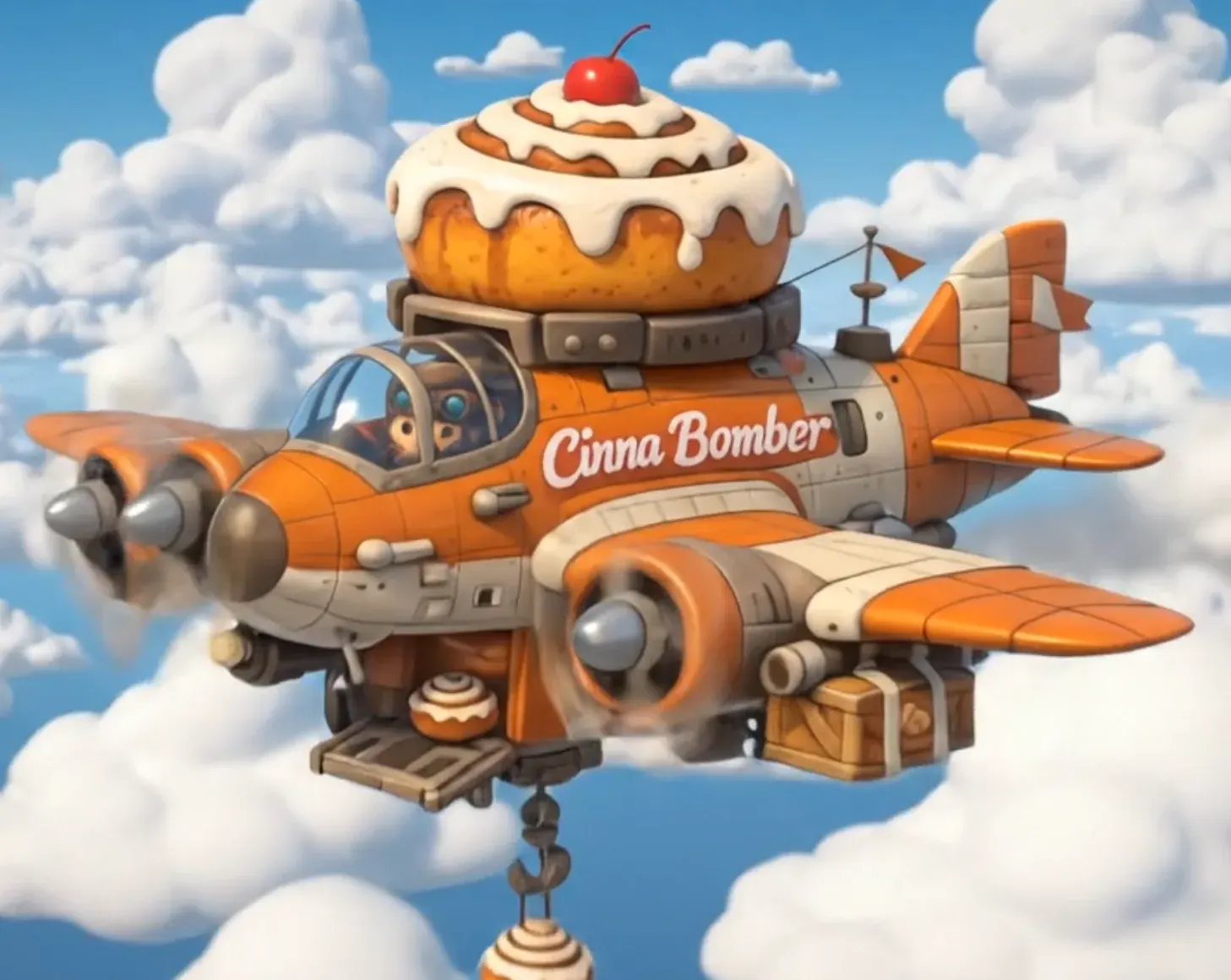 Cinnamon Bun Drop airship game artwork